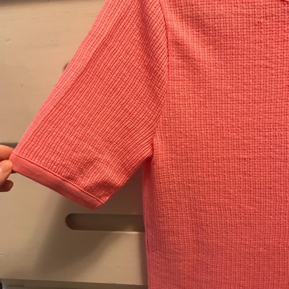 NWOT J. Crew pink waffle top - Picture 5 of 7